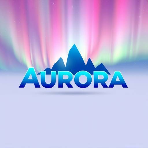 Aurora Visuals Logo, a stylized aurora borealis over the company name